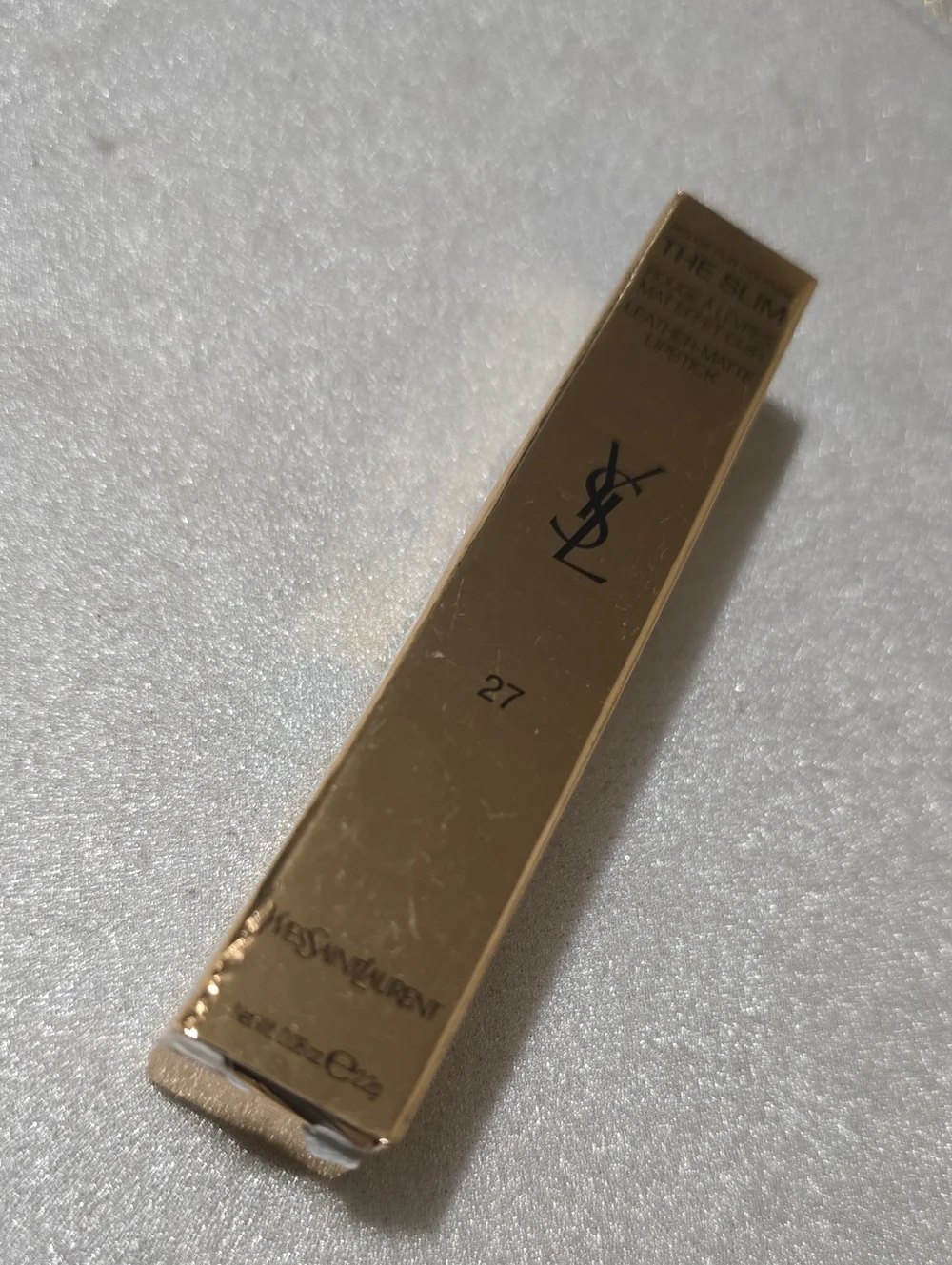 🧚‍♀️N°27 CONFLICTING CRIMSON YSL RARE The Slim Leather Matte Lipstick NWT